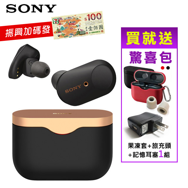 ★現貨買就送專屬保護套乙件(不挑色，顏色隨機)+記憶海綿耳塞+USB旅充+7-11百元禮卷乙張★■ 台灣SONY公司貨 12+12個月官網註冊登入保固 (依官網公布為準)■ QN1e整合型降噪晶片■ 