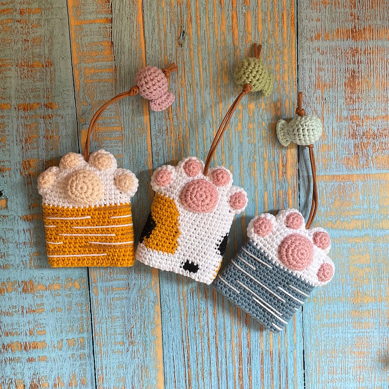 粉紅肉球貓爪鑰匙套