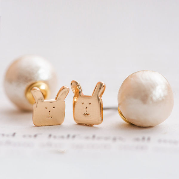 【台灣獨家】CRAFTHOLIC 宇宙人 甜蜜小兔耳環(耳針款)