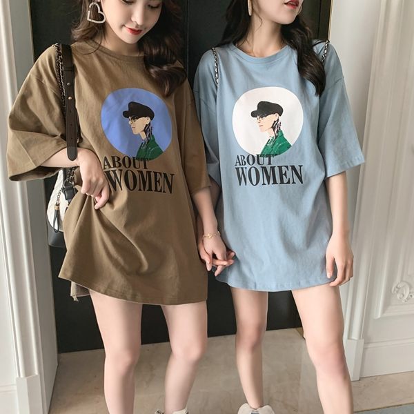 工廠直銷不退換!春夏新款短袖T恤女寬松顯瘦大碼閨蜜加厚上衣1903#GT2240-A快時尚