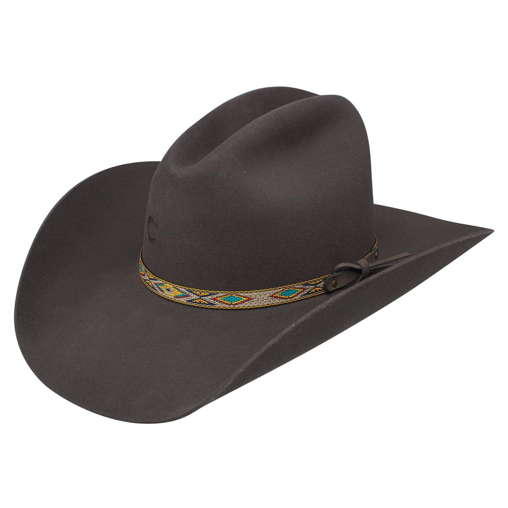 This handsome premium wool cowboy hat from Charlie 1 Horse's Back at the Ranch collection has a dist
