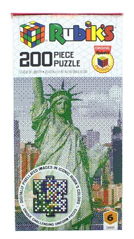 Put your skills to the test with Rubik's brand jigsaw puzzles with trademarked, square die-cut piece