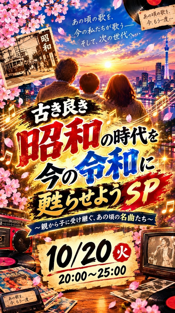 古き良き昭和の時代を今の令和に甦らせようSP10/20(火)20時〜25時‼️