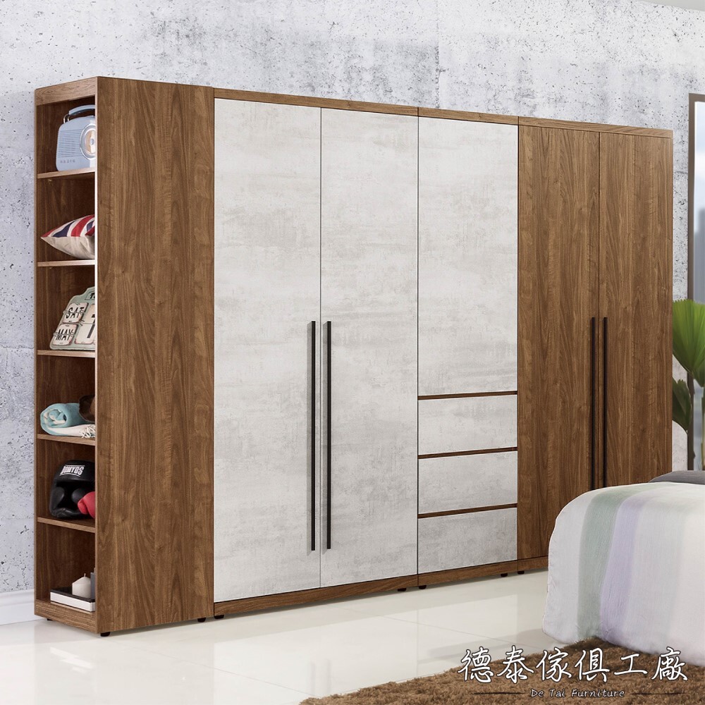 DINO清水模7.8尺單吊+雙吊+三抽+開放衣櫃 x1 ------------------------------------------------------------------------