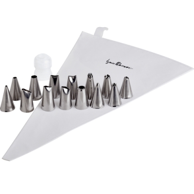 蛋糕甜點擺盤裝飾 鮮奶油裱花馬林糖 重複用棉質擠花袋 擠花袋內防溢塗層 泡芙填餡巧克力醬