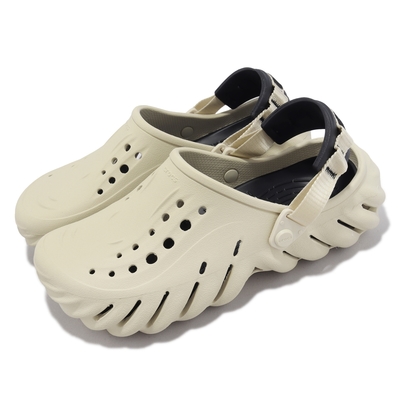 Crocs 涼拖鞋 Echo Clog 男鞋 女鞋 骨白色 輕量 防水 波波克駱格 卡駱馳 2079372YJ