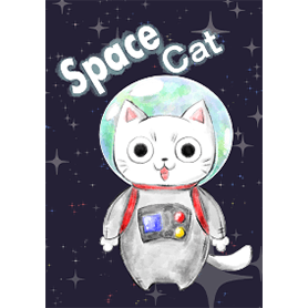 #水彩タッチ-宇宙猫-