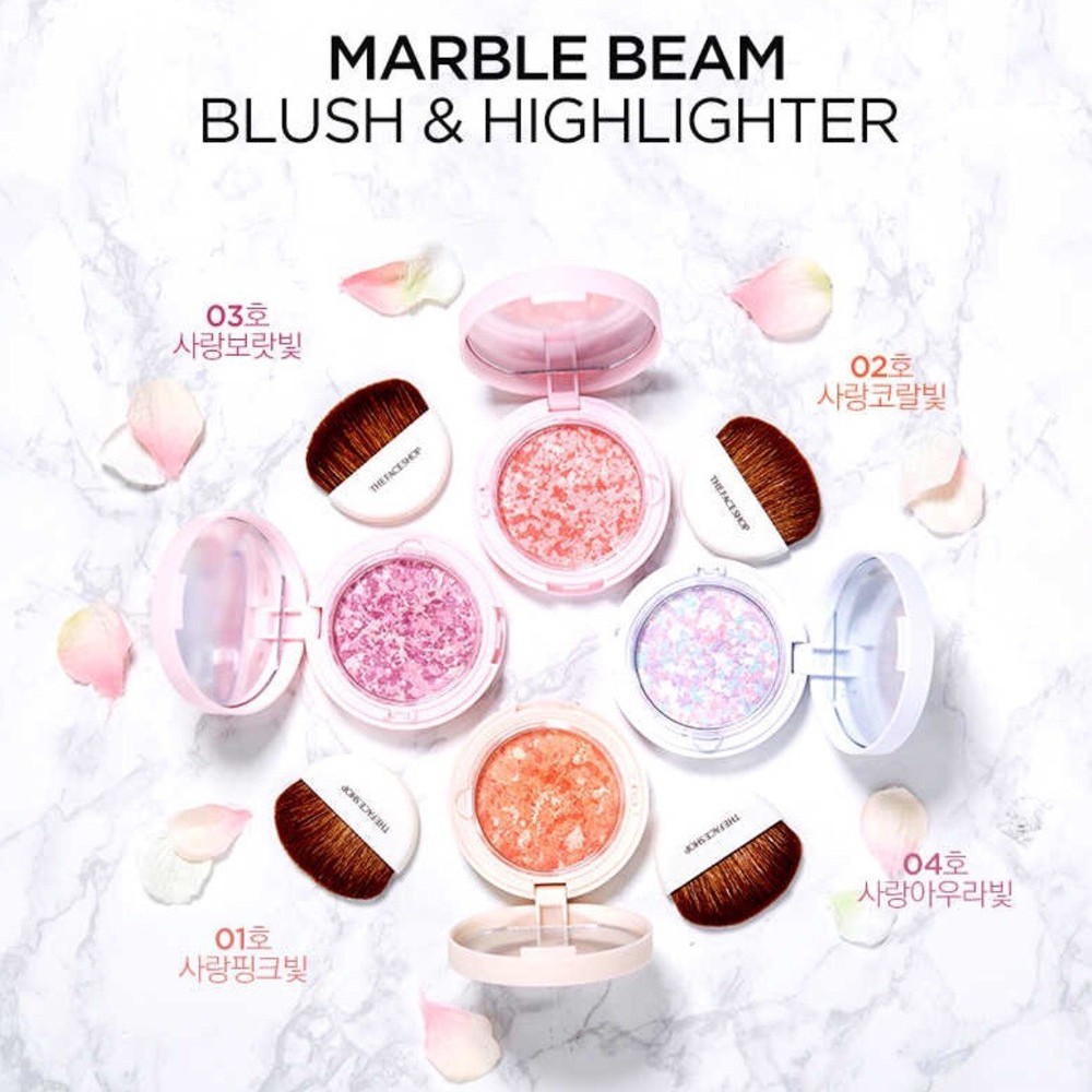 韓國THE FACE SHOP 大理石腮紅/打亮 7g(多色任選)【UR8D】