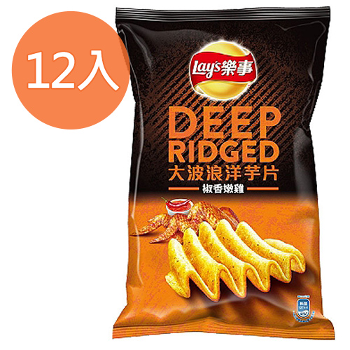 Lay＇s 樂事 大波浪洋芋片 椒香嫩雞(大) 70g (12入)/箱