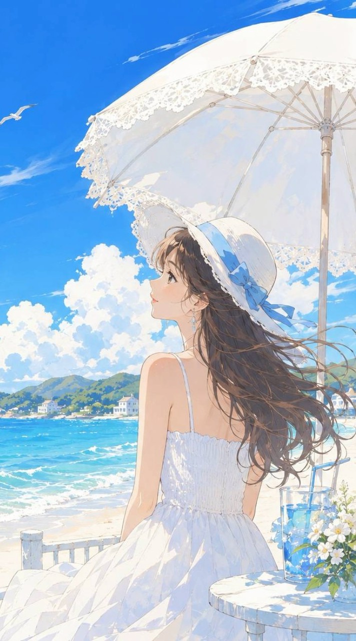 渚に白いパラソル🏖️40代50代60代歓迎🌿
