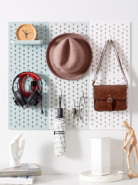 墻上置物架免打孔洞洞板廚房客廳衛生間簡約廚具壁掛式掛鉤收納架 衣間迷你屋LX