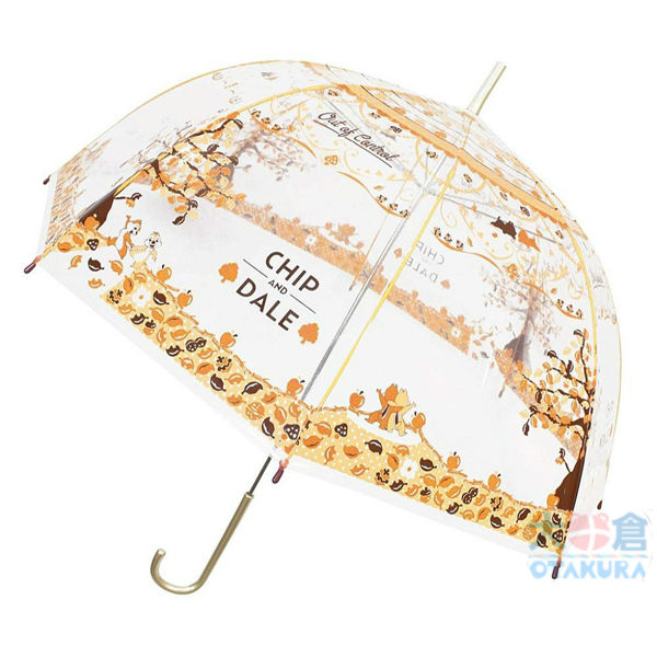 迪士尼 DISNEY 奇奇&蒂蒂 CHIP&DALE 圓形透明罩傘 雨傘(60CM) 日本進口正版 069714