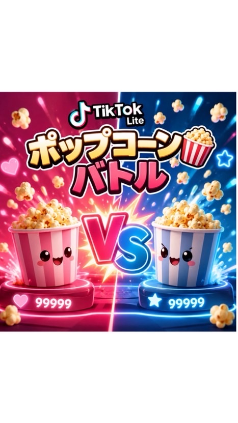 TikTok lite 餅つき・ポップコーンバトル