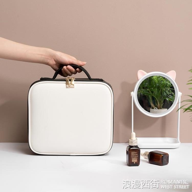 化妝箱手提家用便攜女化妝包多功能雙層跟妝護膚品包收納盒大容量