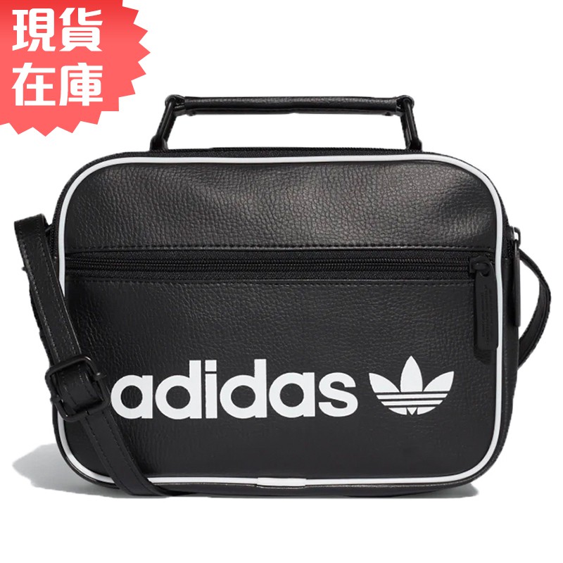 【現貨】ADIDAS MINI VINTAGE AIRLINER 側背包 休閒 潮流 皮革 黑 【運動世界】DH1004