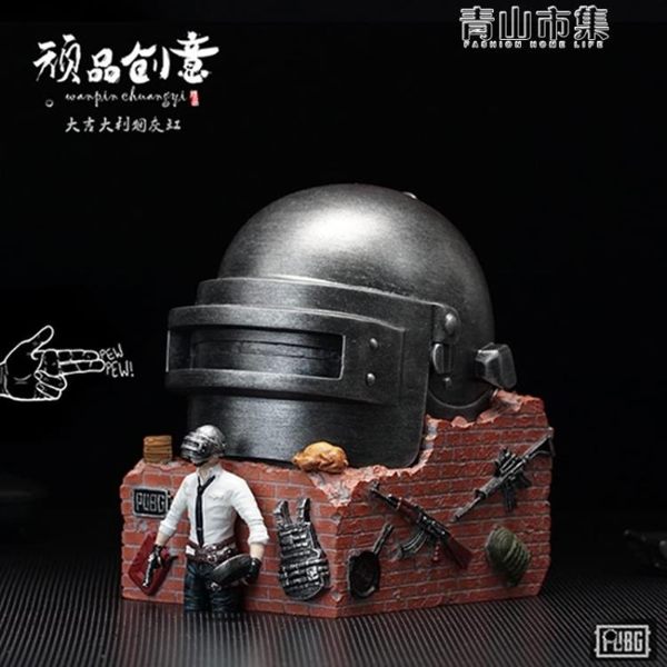 絕地求生三級手辦頭盔帶蓋創意煙灰缸收納圣誕節男友生日禮品擺件 青山市集