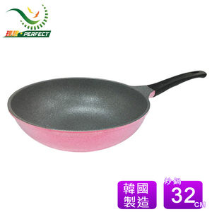 韓國製造，大理石塗層不沾處理，堅硬耐用，導熱迅速均勻、儲熱性佳，馬卡龍粉色系
