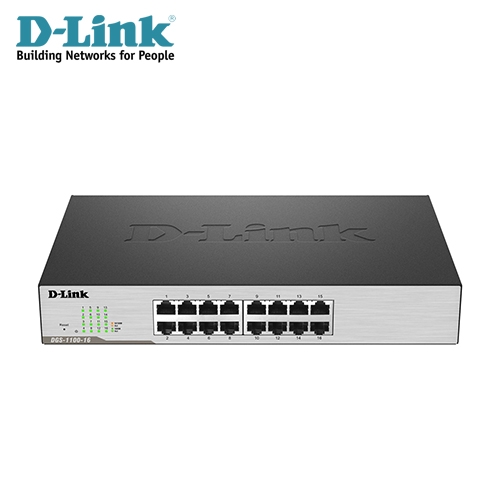 16埠 10/100/1000品名 / 規格：【D-Link 友訊】DGS-1100-16 Layer 2 Gigabit 簡易網管型交換器提供16埠10/100/1000 BASE-T 網路埠節能省