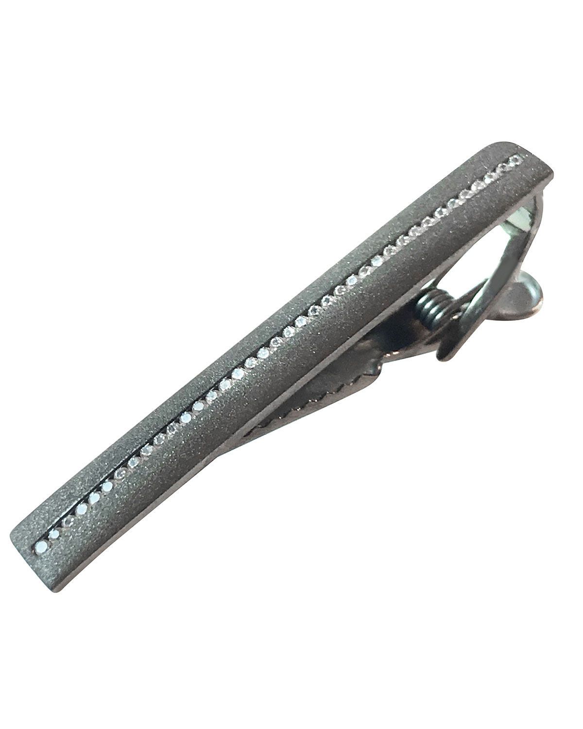 Men's Black Ruthenium Diamond Pave Tie Clip