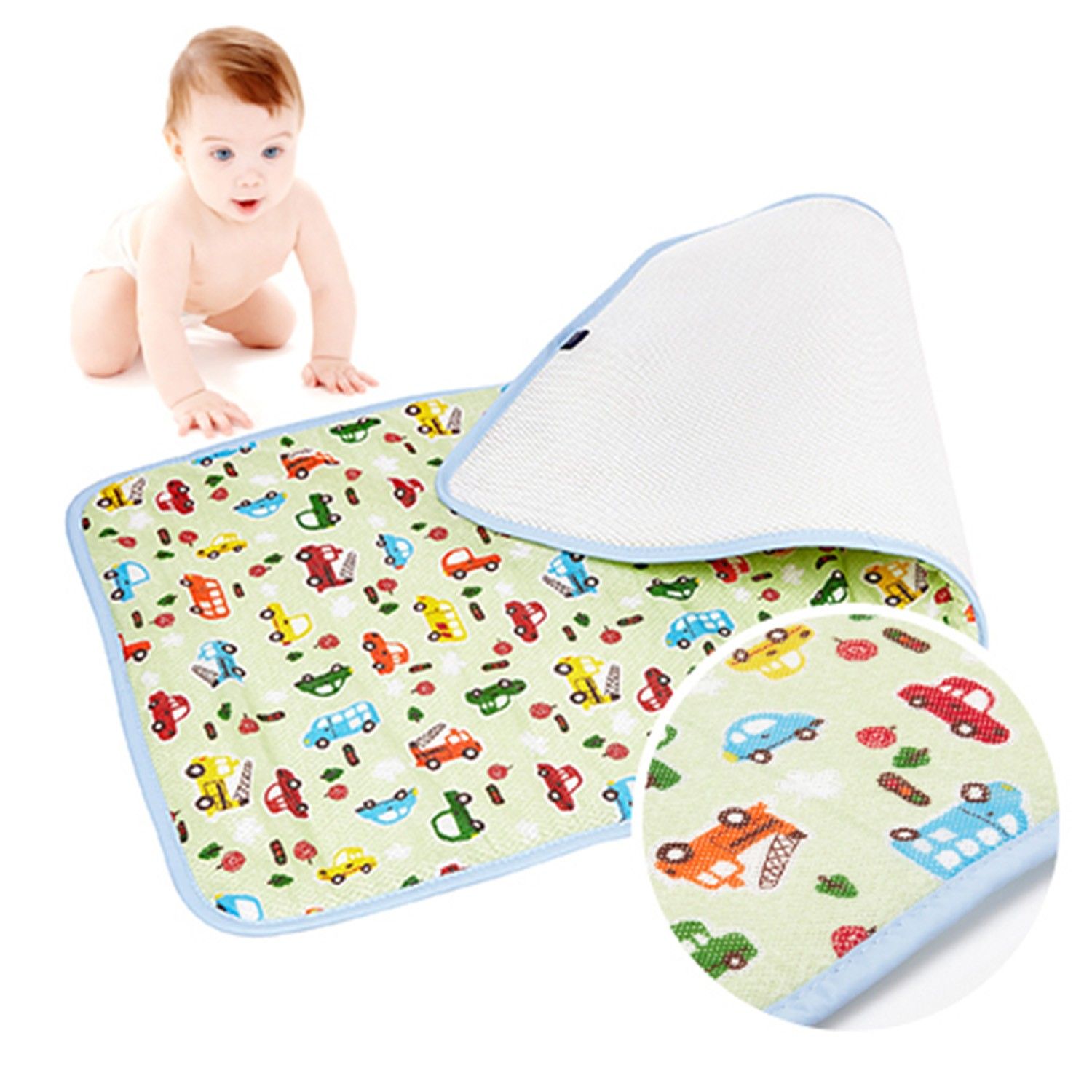 總代理公司貨，韓國設計製造，韓國敏感肌膚協會、韓國KC安全認證。立體結構不悶熱、不濕黏，通風透氣，不易滋生塵蟎。超透氣排汗嬰兒床墊》。會呼吸的床墊，可水洗、徹底防蟎。床套正面：機能性排汗表面，寶寶舒適