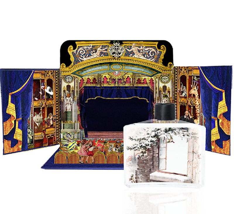 以童話與傳說故事發想的獨特劇場禮盒，它可以是玩具，也可以是家裡的擺件。 詹姆斯．賽博的《花園裡的獨角獸》述說一名男子在吃早餐時發現自家花園出現一頭獨角獸，他的妻子卻無論如何都不相信，甚至叫來警察和精神