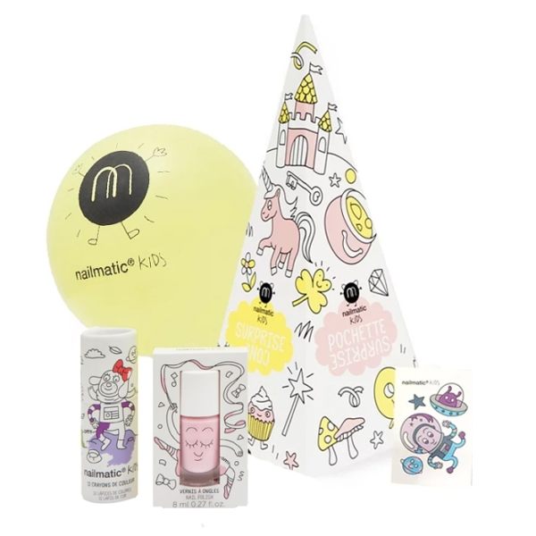 Nailmatic童話公主驚喜禮盒組-指甲油8ml,汽球,色筆,紋身轉印貼紙