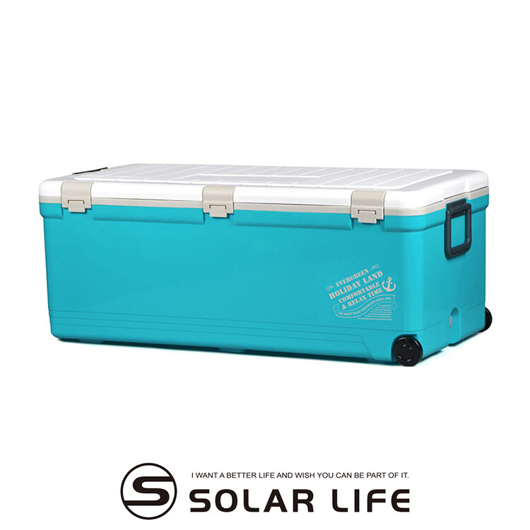 *一體成型超厚實隔層設計 *不鏽鋼螺絲裝訂更耐用 *側邊配有排水孔設計 *附兩側提把與滾輪 *上方投入口設計 品名：日本伸和 SHINWA HOLIDAY LAND大容量保冷保溫商用冰桶(附拖輪及側把