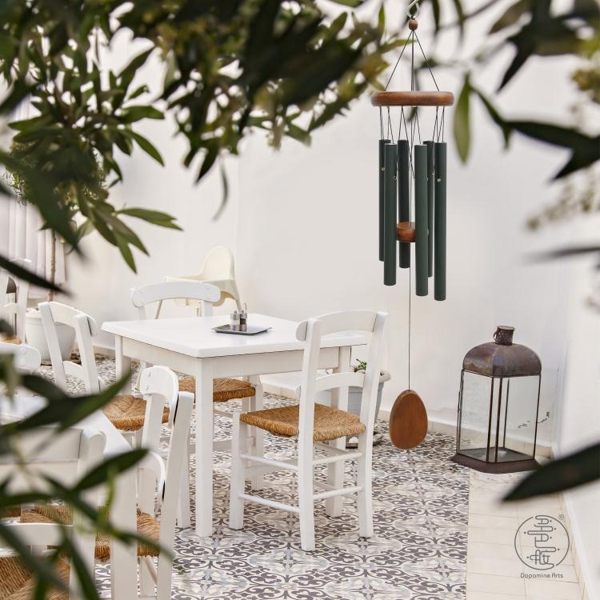 多巴胺音樂風鈴歐式實木家居掛飾手工金屬管冥想風鈴喬遷創意禮物