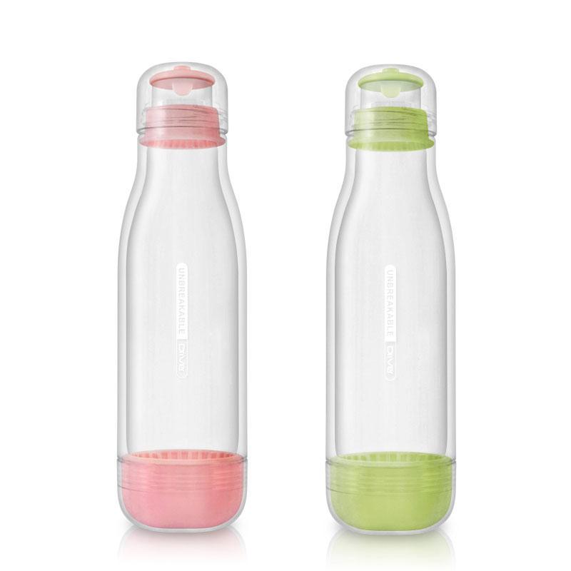 防撞玻璃水瓶500ml (兩入) 粉綠+粉紅
