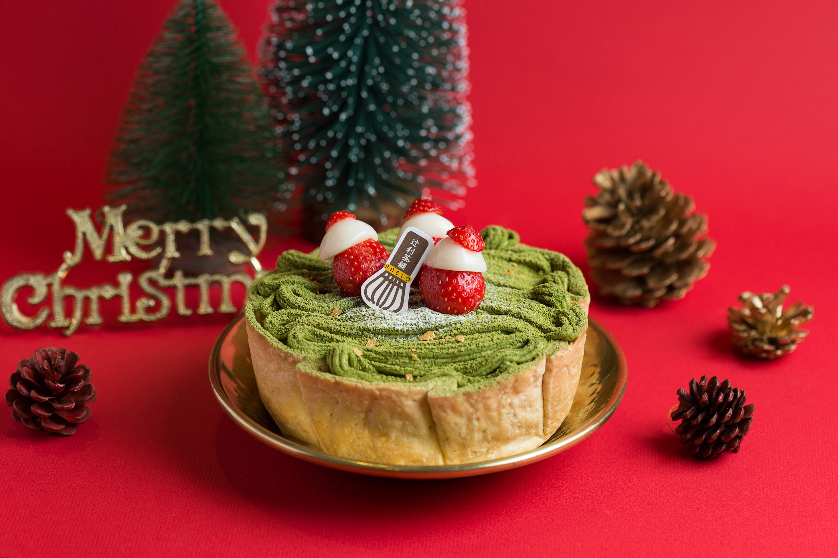 PABLO「抹茶芋泥起司塔」聖誕版(圖/PABLO Cheesetart Taiwan)