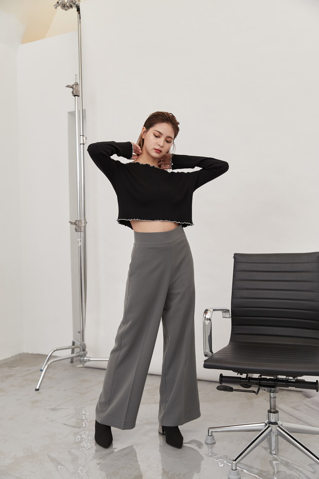 質感簡約西裝寬褲