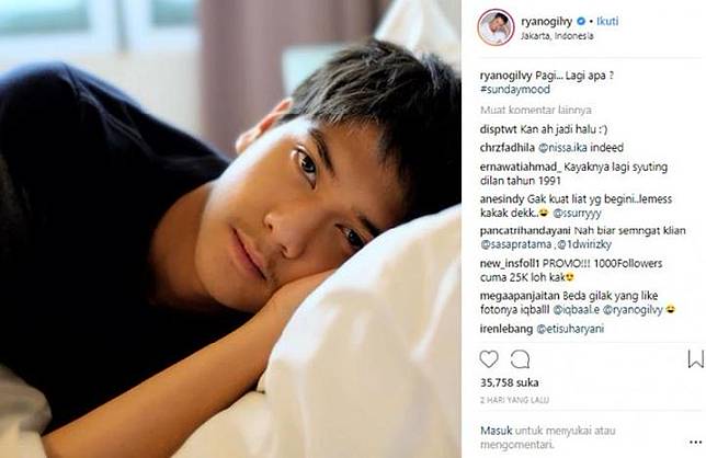 Foto Iqbaal Ramadhan yang diunggah makeup artis Ryan Ogilvy. Instagram