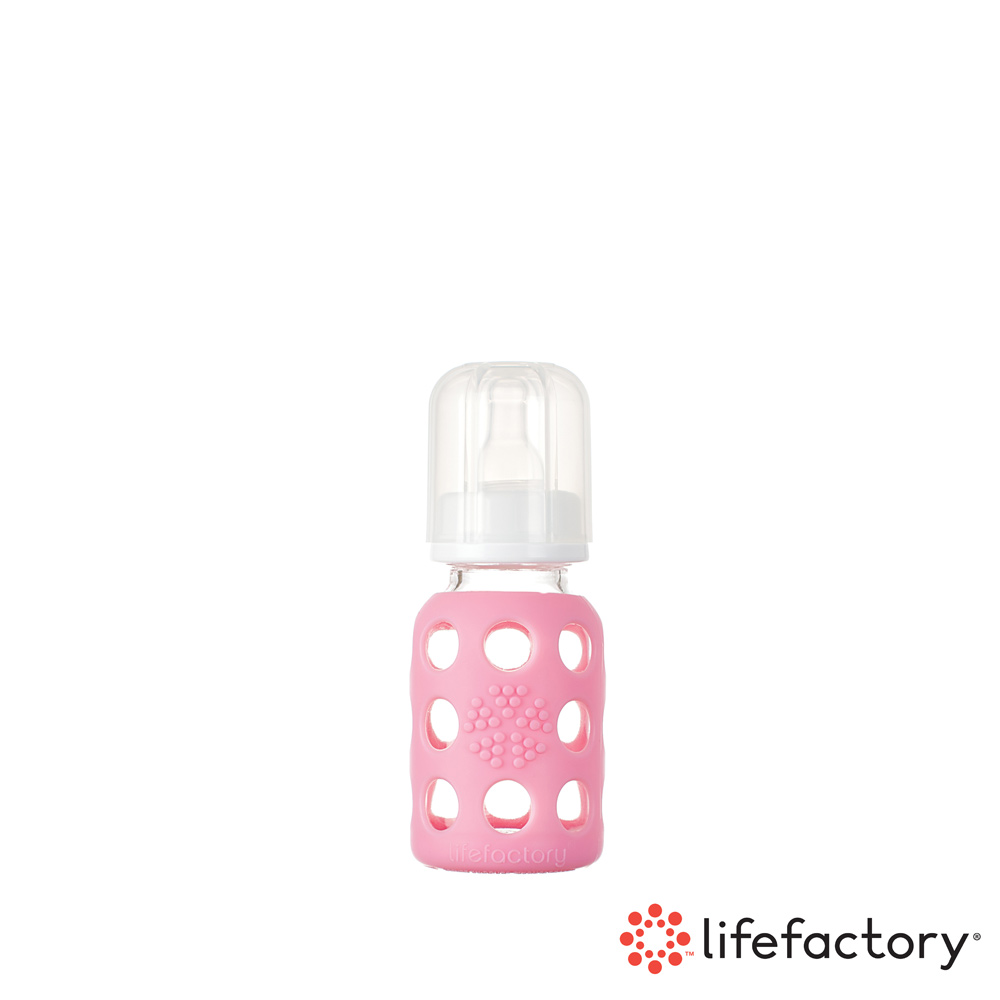 【Lifefactory】耐摔玻璃奶瓶120ml-粉色