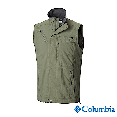 Columbia 哥倫比亞 男款-UPF50快排背心-軍綠 UAE01730AG