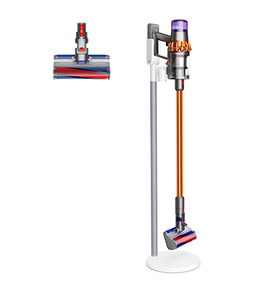適用於硬質地板，配備軟質碳纖維滾筒吸頭及收納架