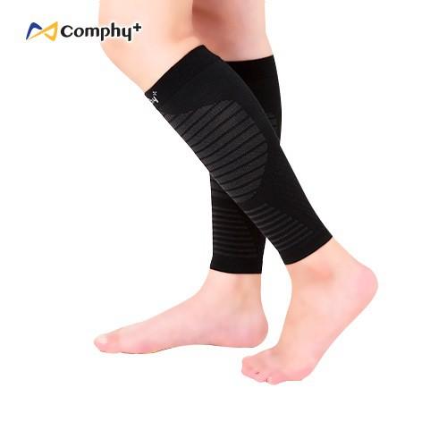 1809518002099040【線上體育】COMPHY+ 阿瘦集團 透氣橫紋小腿套-神秘黑 M