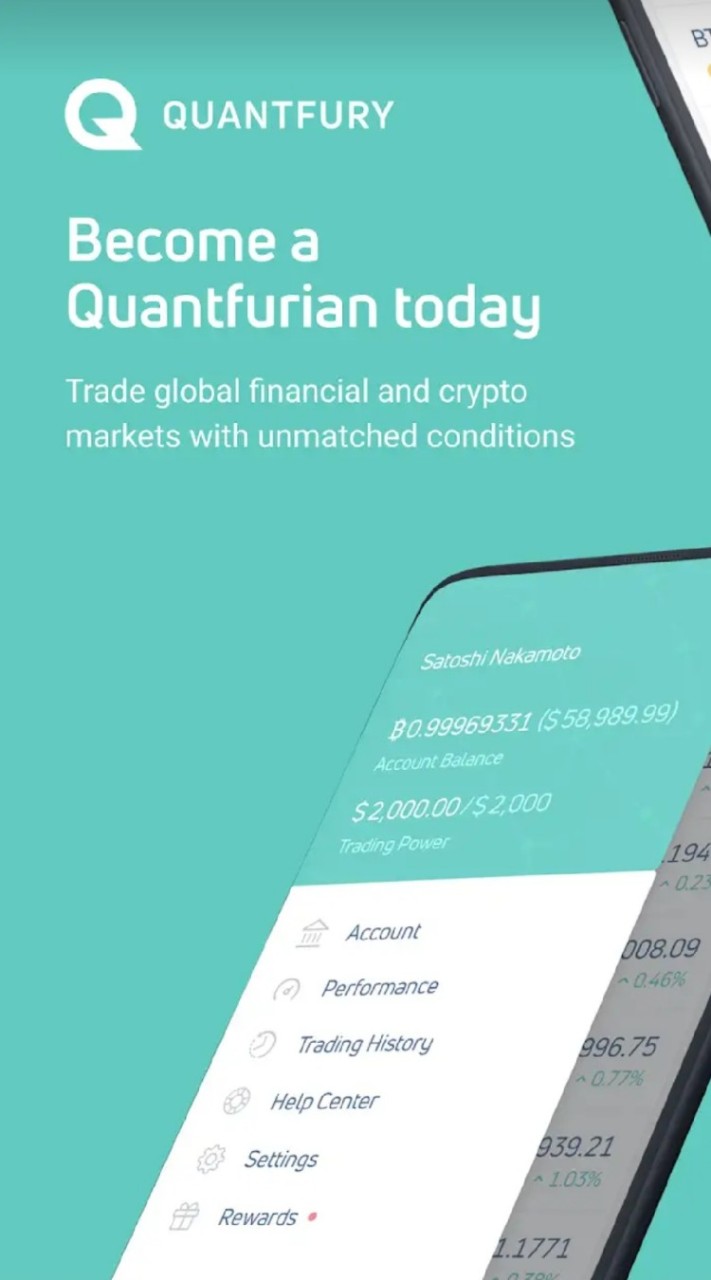 Quantfury 交易全世界的加密貨幣平台