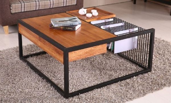 【南洋風休閒傢俱】時尚茶几系列-史考特方型書架雜誌二抽大茶几 咖啡桌 沙發桌 JF236-2