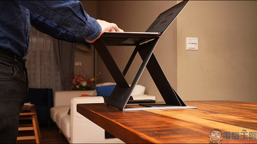 MOFT Z 超輕薄隱形升降筆電支架 開箱動手玩：支援多角度調整、站立模式，隨處都是個人行動辦公室！