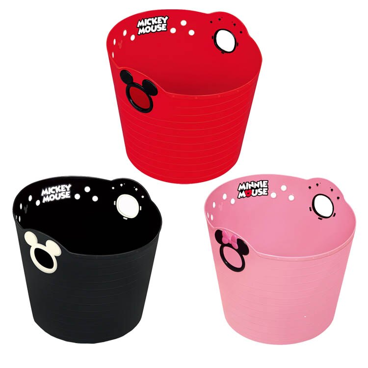 錦化成 米奇米妮 紅色黑色粉色 手提籃 收納籃 小物籃 置物籃 籃子 污衣籃 共三款 日本進口正版 301731