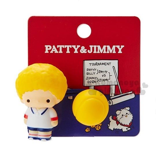 〔小禮堂〕Patty&Jimmy 造型軟膠彈力髮束《黃藍.站姿.jimmy》髮圈.復古網球系列 4901610-38297