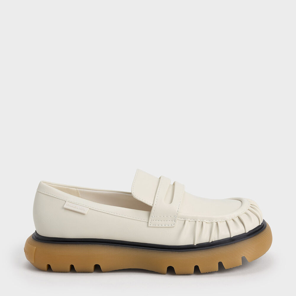 抓皺厚底樂福鞋