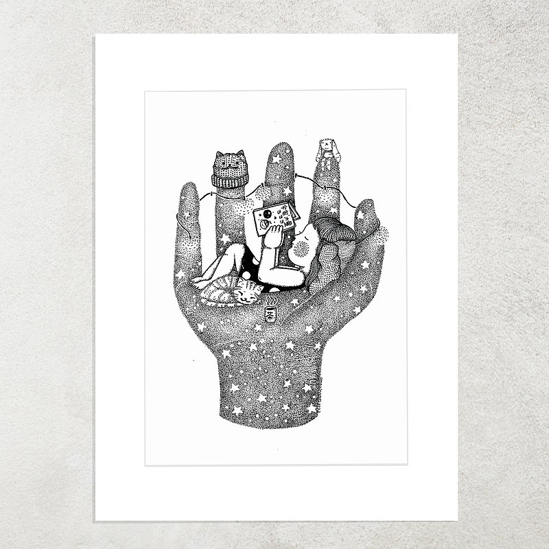 【在宇宙手中享受閱讀之樂 】印畫