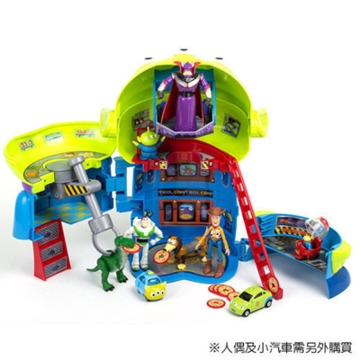 玩具總動員 巴斯光年宇宙船行動提盒 收納玩具總動員車輛及玩偶 結合TOMICA組合遊戲