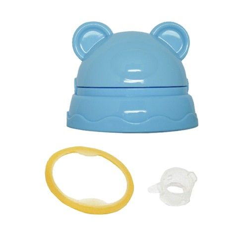 韓國 Pomier 朴蜜兒 - 韓製 HAPPYLAND Tritan 防脹氣十字孔自動果汁杯-上蓋專屬全配組-水藍