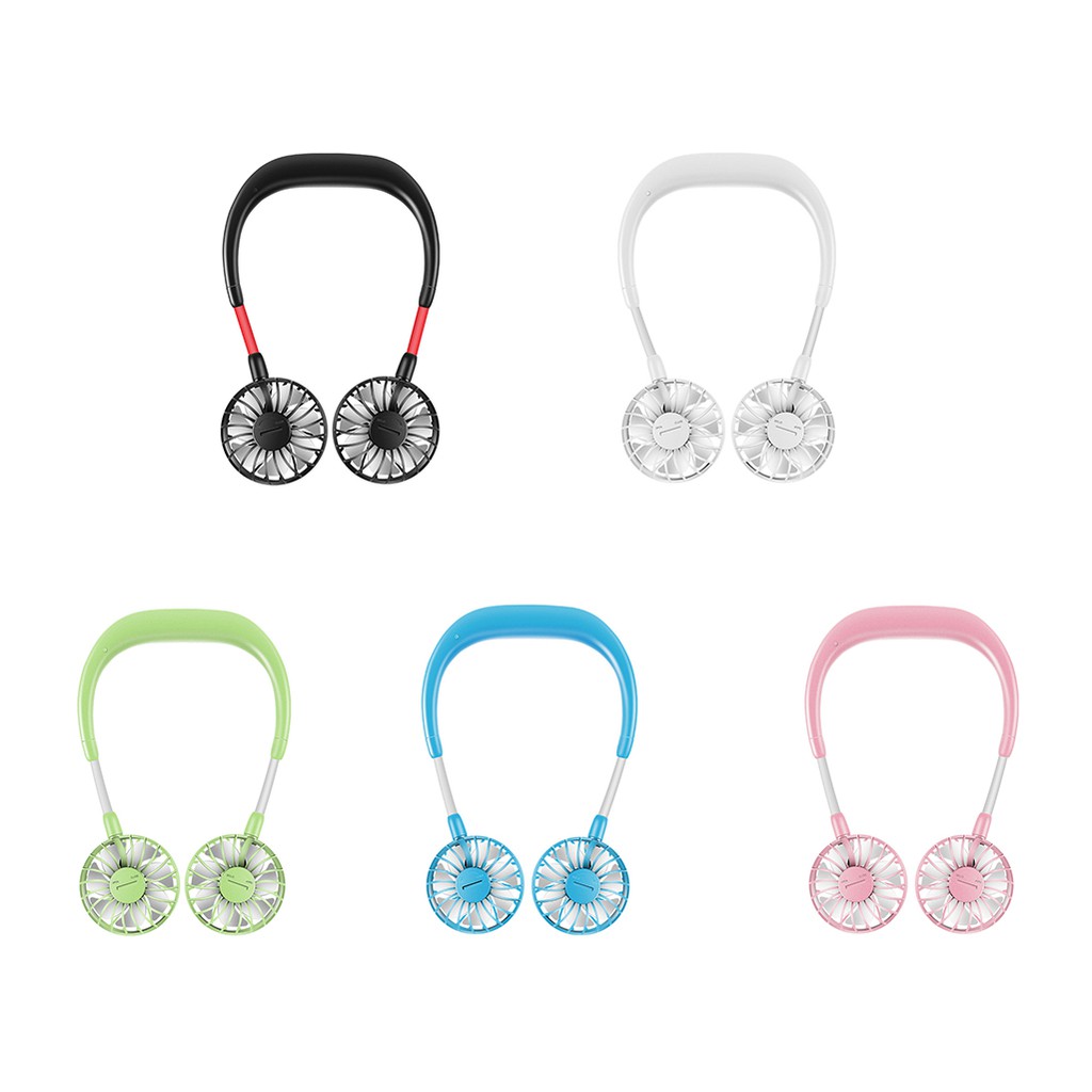 【免運】掛脖迷你風扇 懶人風扇 三擋變速 靜音設計 懶人小風扇 USB接口 自帶電池 360度旋轉 七葉小風扇 左右風扇