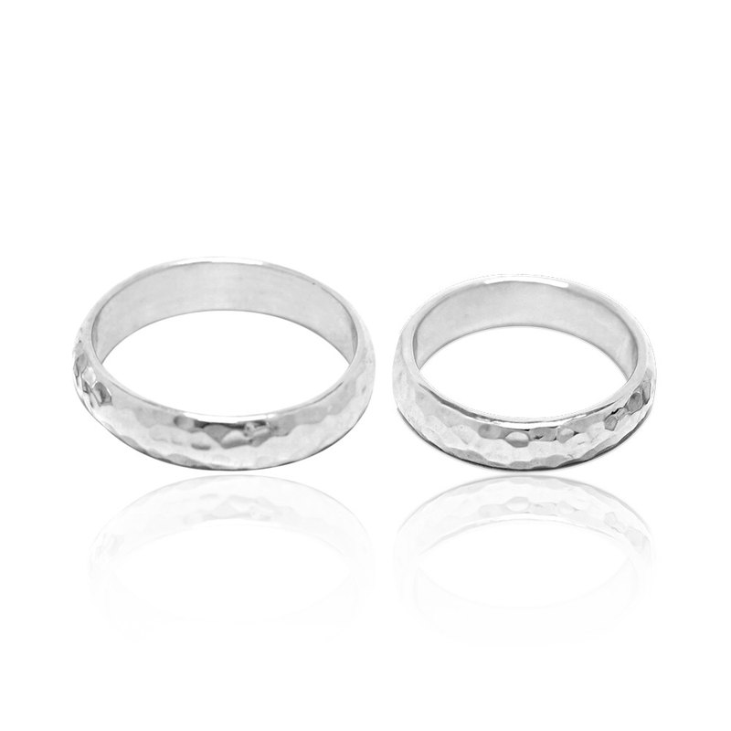 素雅烙印 純銀對戒(4/6/8mm任選2只) 925銀飾 手工 (一對價)