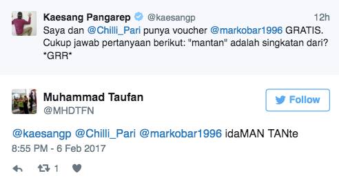 10 Jawaban Kuis dari Gibran & Kaesang Soal Singkatan Mantan Ini Ngocol