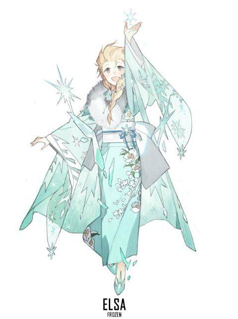 Begini Jadinya Kalau 9 Putri Disney Pakai Kimono Jepang