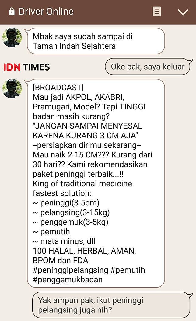 8 Tipe Driver Online Dilihat dari Caranya Chat dengan Penumpangnya